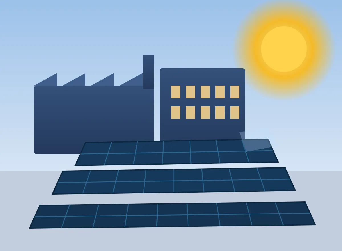 Energia solar industrial em Cianorte — placas solares em telhado industrial